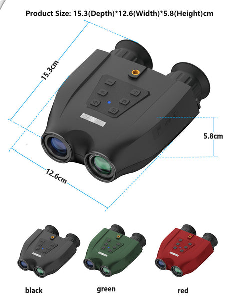 Red Professional Hd Digital Night Vision Binoculars 6X Optical Zoom Ir Illumination Record 2.5K Video & 48Mp Photos Binoculars & Monoculars