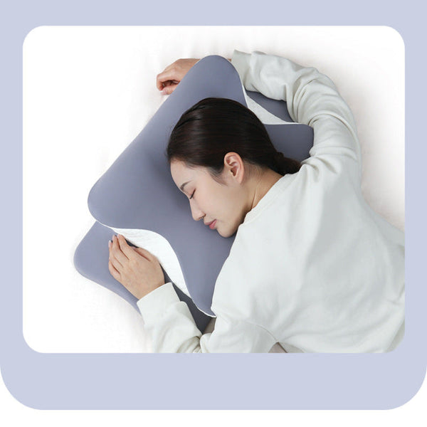 Light Green Ergonomic Butterfly Memory Foam Pillow Cervical Neck Support For Side Back & Stomach Sleepers Orthopedic Contour Design Pillows