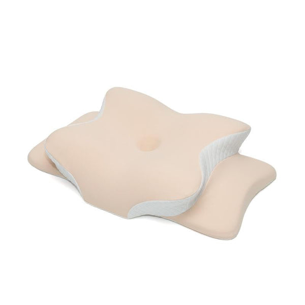 Light Pink Ergonomic Butterfly Memory Foam Pillow Cervical Neck Support For Side Back & Stomach Sleepers Orthopedic Contour Design Pillows