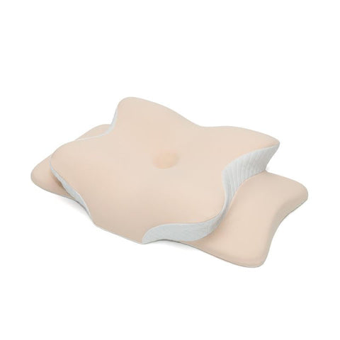Light Pink Ergonomic Butterfly Memory Foam Pillow Cervical Neck Support For Side Back & Stomach Sleepers Orthopedic Contour Design Pillows