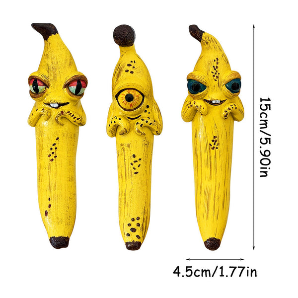 3 Pcs Style 2 Yellow Whimsical Magic Banana Monster Figurine Quirky Resin Art Decor For Home & Party Sculptures & Figurines