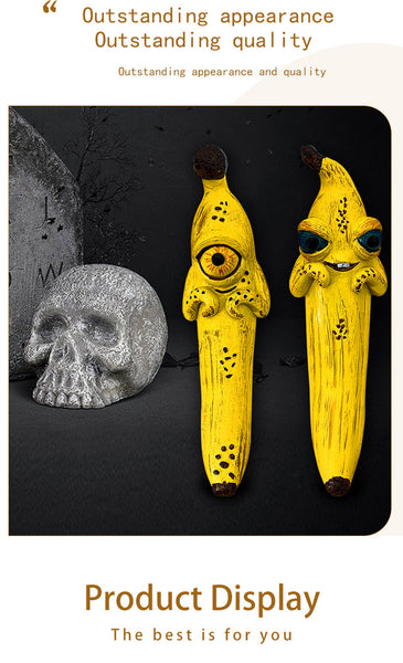 3 Pcs Style 2 Yellow Whimsical Magic Banana Monster Figurine Quirky Resin Art Decor For Home & Party Sculptures & Figurines