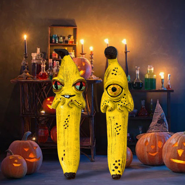 3 Pcs Style Yellow Whimsical Magic Banana Monster Figurine Quirky Resin Art Decor For Home & Party Sculptures & Figurines