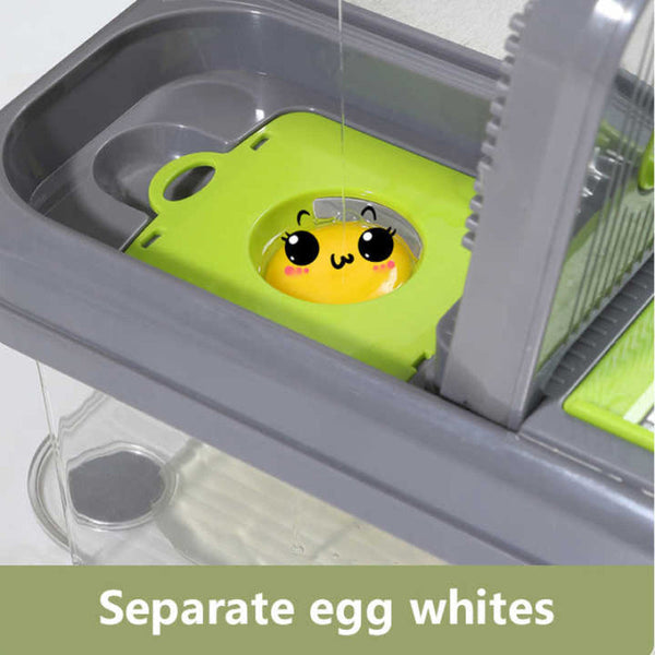 Green And Grey Ultimate 12 In Multi Functional Vegetable Slicer Dicer Chopper Mandoline With Storage Containers & Drain Basket Peelers & Slicers