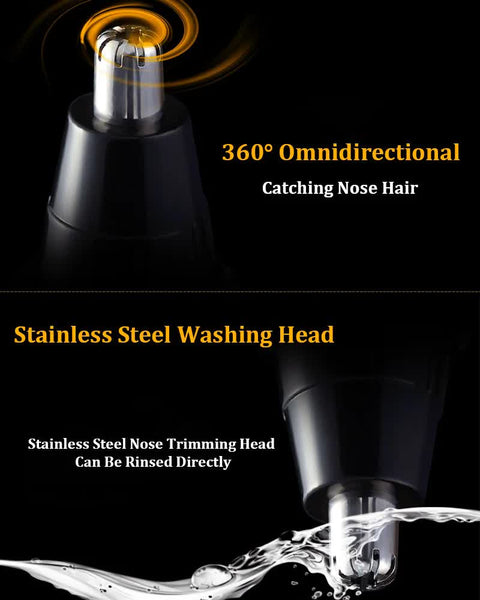 Gold And Black Versatile 4 In 1 Usb Rechargeable Men's Grooming Kit Precision Nose Ear Eyebrow Trimmer & Detail Shaver Men's Shavers