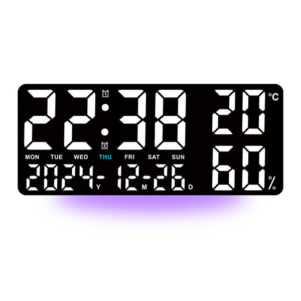 Black Background With White Light Sleek Large Led Digital Wall Desk Clock Desk Clocks