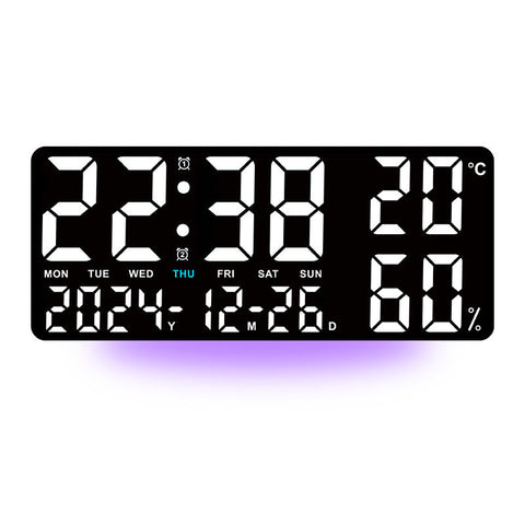 Black Background With White Light Sleek Large Led Digital Wall Desk Clock Desk Clocks