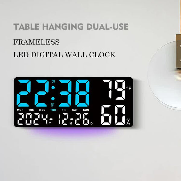 Black Background With White Light Sleek Large Led Digital Wall Desk Clock Desk Clocks