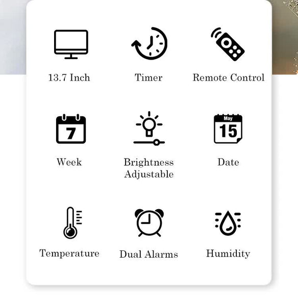 Black Background With White Light Sleek Large Led Digital Wall Desk Clock Desk Clocks