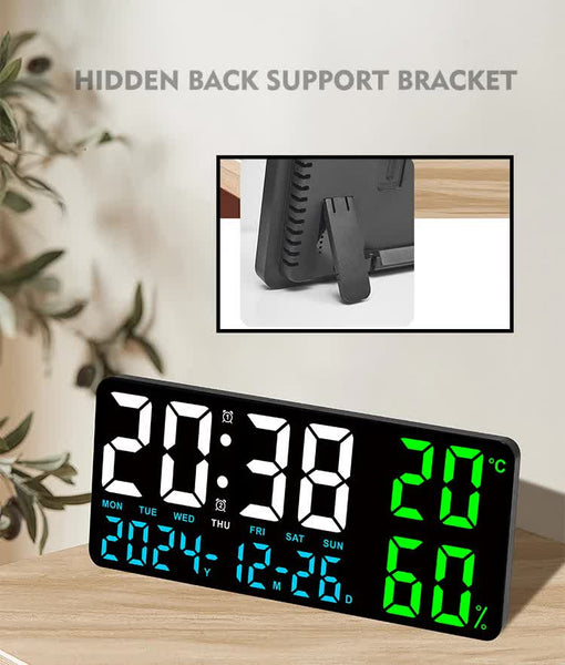 Black Background With White Light Sleek Large Led Digital Wall Desk Clock Desk Clocks
