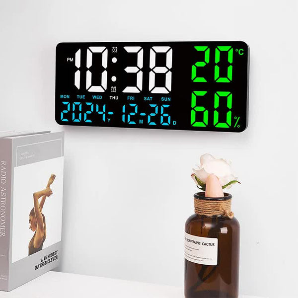 Black Background With White Light Sleek Large Led Digital Wall Desk Clock Desk Clocks