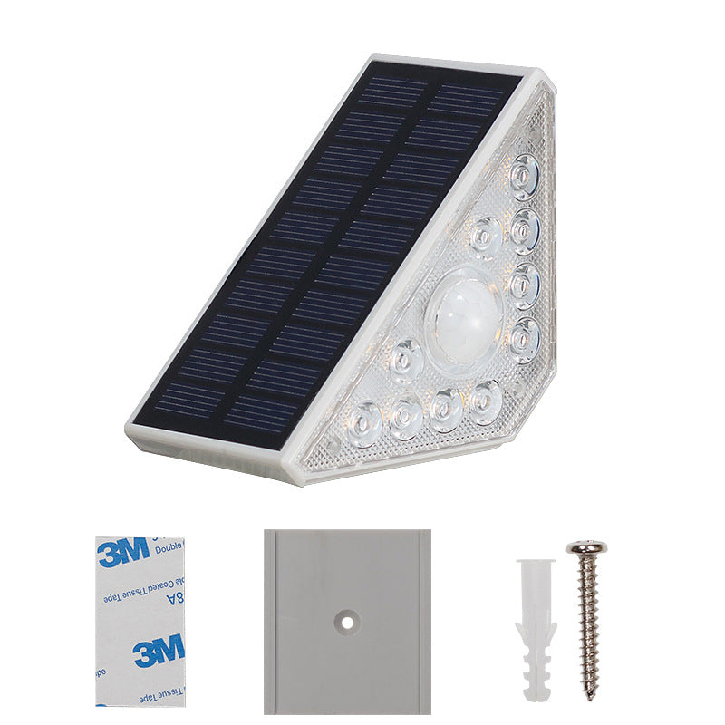 4 Pcs White Bright 14 Led Solar Powered Step Lights Automatic Outdoor Waterproof Illumination For Stairs Deck Pathway & Garden (Warm White) Solar Pane