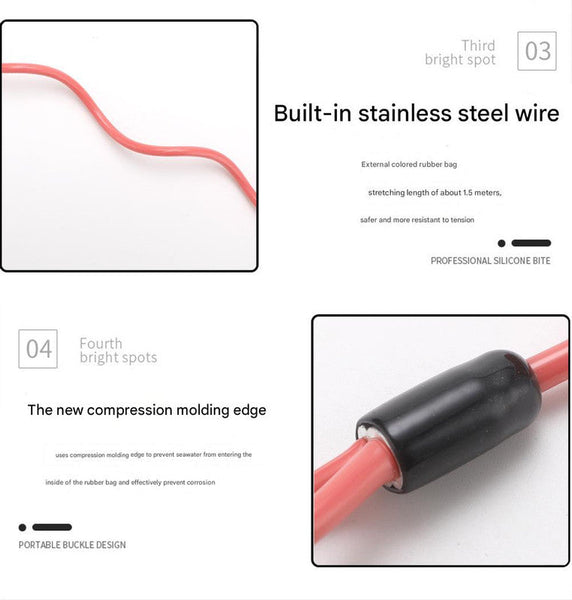 Red Pro 316 Stainless Steel Diving Reef Hook Single Double Combo Pack Current With Coiled Safety Lanyard Hooks