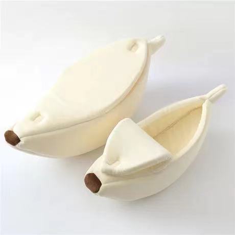 Cozy Banana Peel Pet Bed Plush & Warm Cave House For Cats Small Dogs Pet Beds