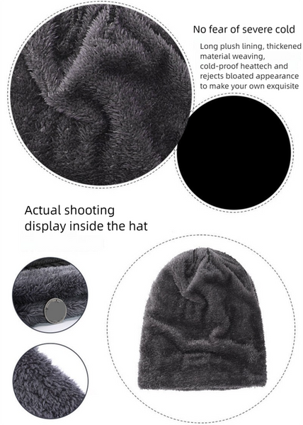 Black Men's 5 Piece Winter Essentials Set Lined Beanie Hat Neck Warmer Touchscreen Gloves & 2 Pairs Thermal Socks Scarves