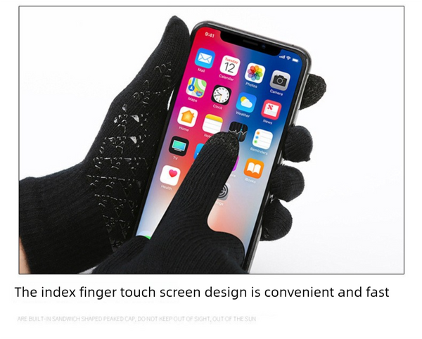 Black Men's 5 Piece Winter Essentials Set Lined Beanie Hat Neck Warmer Touchscreen Gloves & 2 Pairs Thermal Socks Scarves