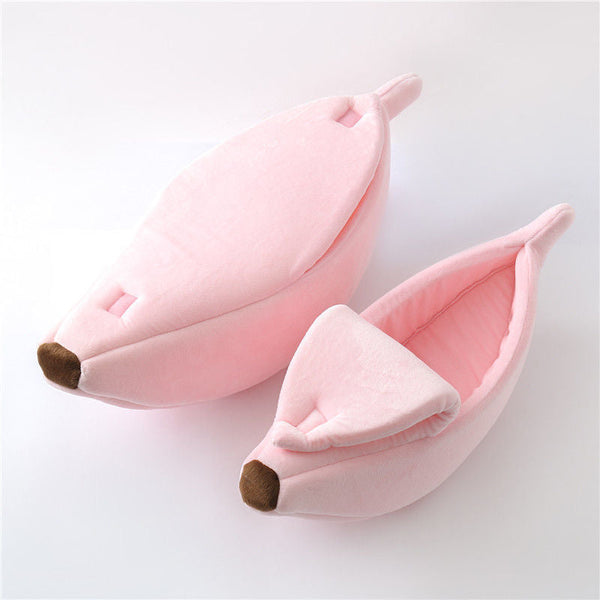 Cozy Banana Peel Pet Bed Plush & Warm Cave House For Cats Small Dogs Pet Beds