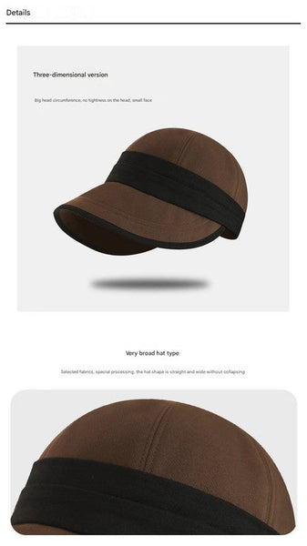 Coffee Elegant Warm Bucket Hat Minimalist Color Block Design Face Slimming Style For Autumn & Winter Hats