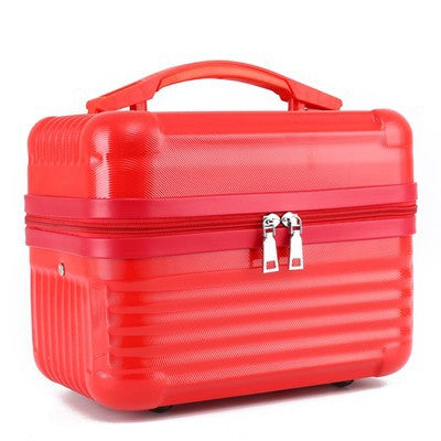 Red Durable Hard Shell Makeup Travel Case Large Capacity Portable Cosmetic Organizer Box With Handle Makeup Bags & Cases