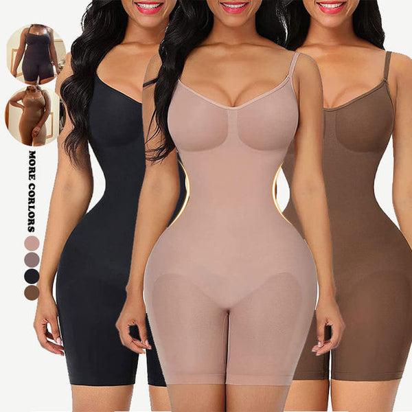 Size M Black Seamless Full Body Shaper For Women Tummy Control Butt Lifter & Thigh Slimmer Bodysuit Shapewear