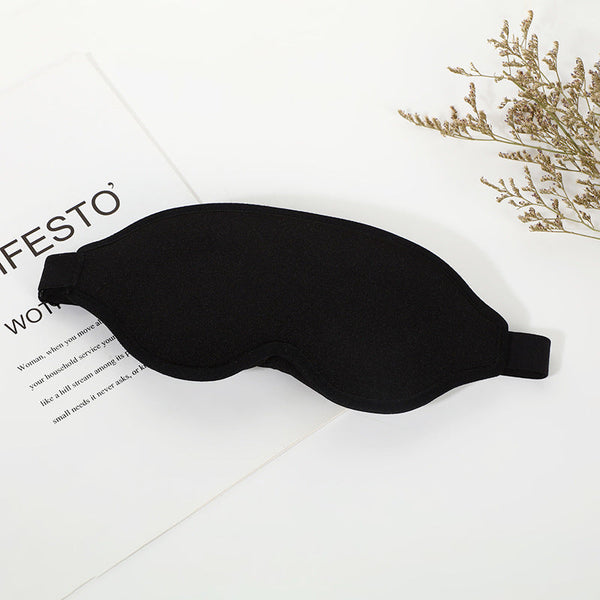 2 Pcs Black 3D Contoured Eye Mask Total Blackout Pressure Free Memory Foam Skin Friendly & Breathable For Deep Rest Eye Masks