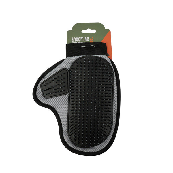 2 Pcs Grey And Black Pet Grooming Glove Gentle Deshedding & Massage Mitt For Dogs Cats Efficient Fur Remover Massagers