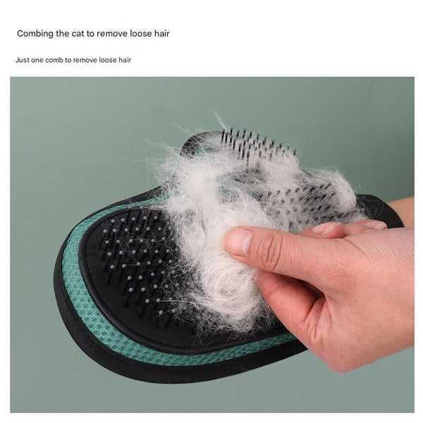 2 Pcs Grey And Black Pet Grooming Glove Gentle Deshedding & Massage Mitt For Dogs Cats Efficient Fur Remover Massagers