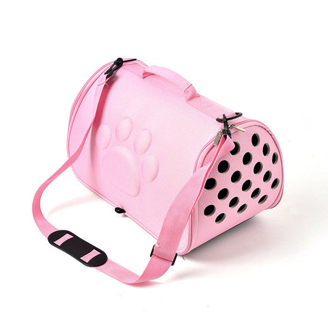 Pink Stylish Eva Pet Carrier Bag Lightweight Portable & Breathable Travel Crate For Small Dogs Cats Pet Transport