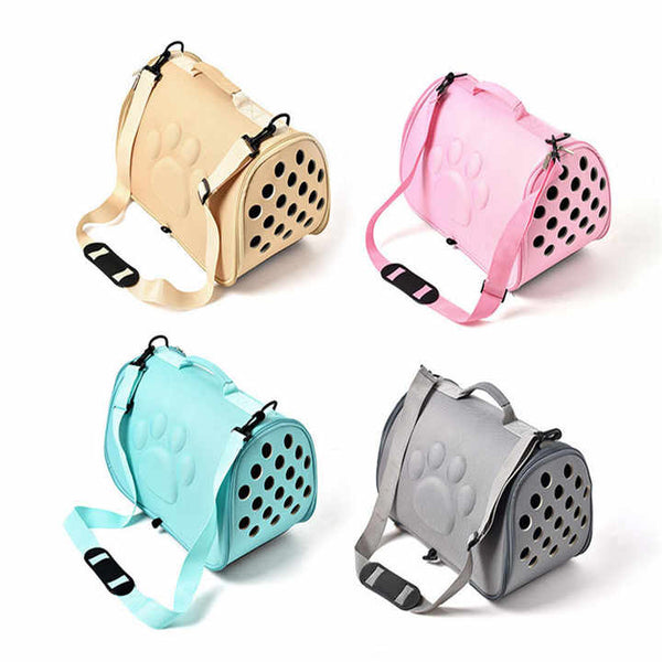 Pink Stylish Eva Pet Carrier Bag Lightweight Portable & Breathable Travel Crate For Small Dogs Cats Pet Transport
