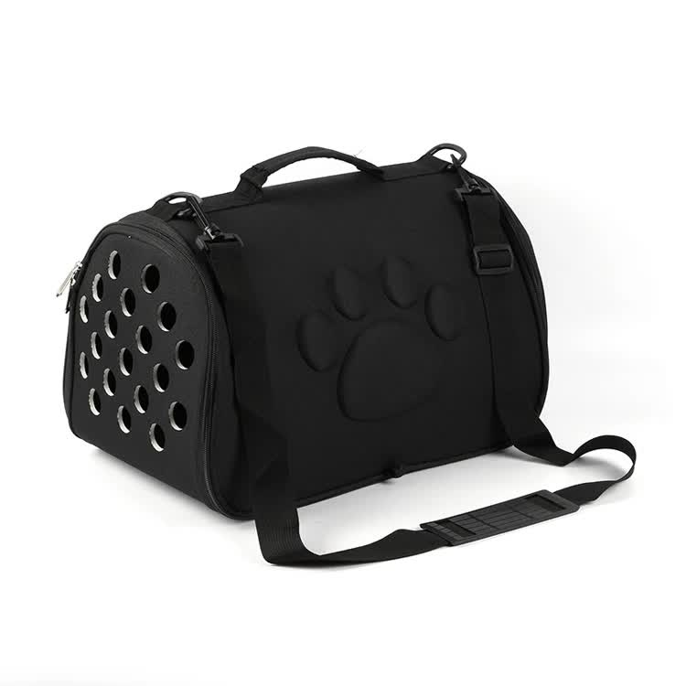 Black Stylish Eva Pet Carrier Bag Lightweight Portable & Breathable Travel Crate For Small Dogs Cats Pet Transport
