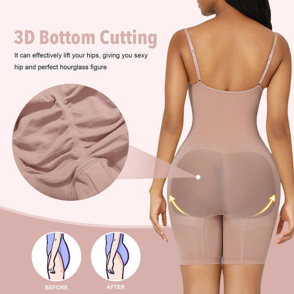 Size L Skin Color Seamless Full Body Shaper For Women Tummy Control Butt Lifter Thigh Slimmer Bodysuit Shapewear