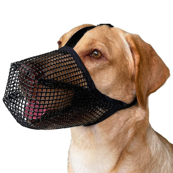 2 Pcs Size Xs Black Breathable Mesh Dog Muzzle Anti Barking Biting & Chewing Adjustable Comfortable Nylon For Dogs Muzzles