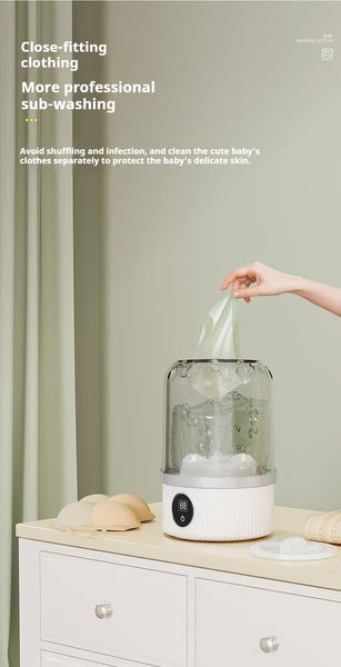 White Mini Washing Machine Rechargeable Usb C Electric Washer For Travel Delicates & Socks Washing Machines