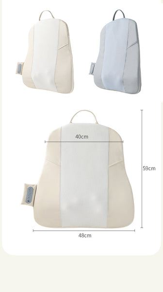 Beige Slim Wireless Shiatsu Back Massager Cushion Rechargeable Heated Pad For Full Relief Massagers