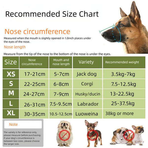 2 Pcs Size Grey Breathable Mesh Dog Muzzle Anti Barking Biting & Chewing Adjustable Comfortable Nylon For Dogs Muzzles