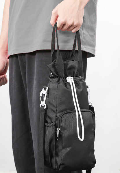 Pink Insulated Tumbler Carrier Bag Crossbody Water Bottle Holder With Pockets & Adjustable Strap For Large Cups (Note: Included) Waist Packs & Bags