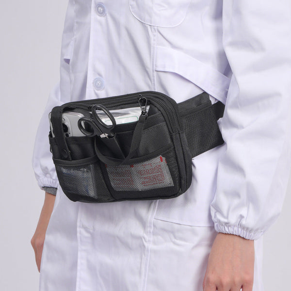 Grey And Black Nurse Utility Belt Bag Multi Pocket Medical Organizer Waist Pack For Tools & Essentials Waist Packs & Bags