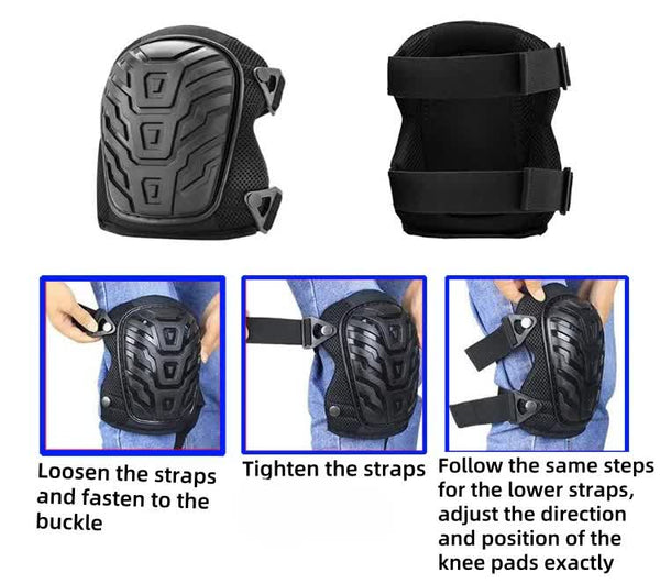 1 Pair Black Professional Hard Shell Knee Pads Heavy Duty Protection For Work Construction Gardening & Outdoor Sports Garden Kneelers & Seats