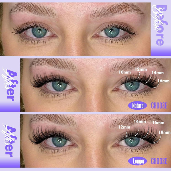 3 Pcs Black Stunning Diy Cluster Eyelash Extension Kit Trays Mixed Lengths (10 18Mm) Soft Vegan Wispy Lashes For Custom Volume Eyelash Extensions