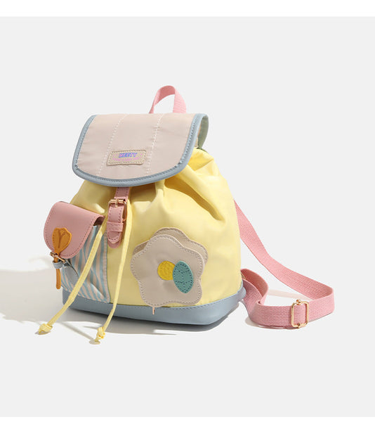 Colorful Chic Colorblock Mini Backpack Cute Canvas Student Daypack Lightweight Commuter Bag Women Backpacks