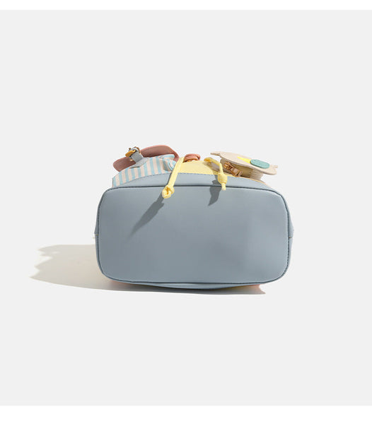 Colorful Chic Colorblock Mini Backpack Cute Canvas Student Daypack Lightweight Commuter Bag Women Backpacks