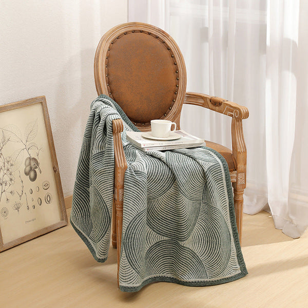 Green Luxurious Paisley Jacquard Throw Blanket Soft Wool Blend With Tassels 120X150cm Lightweight Sofa & Nap Throws & Afghans