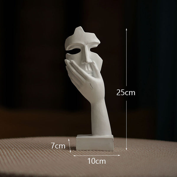White Style 2 Elegant Abstract Face Sculpture Modern Resin Art Figurine Hand & Mask Home Decor Accent Sculptures & Figurines