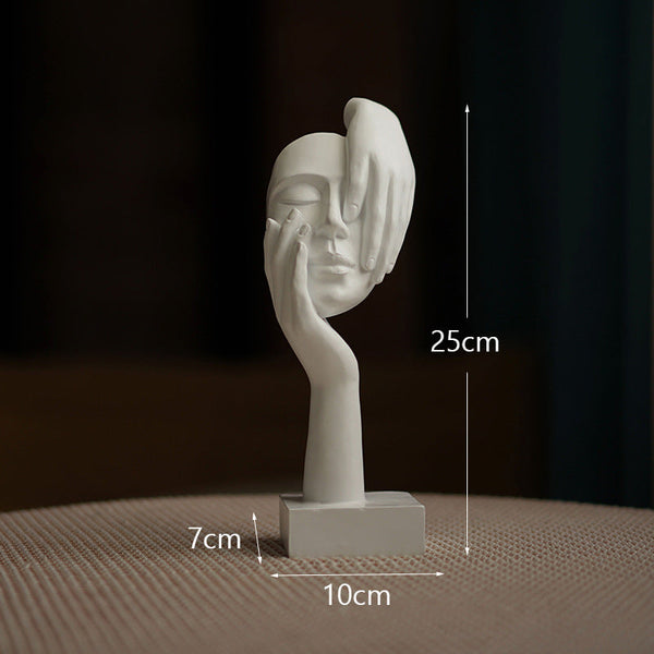 White Style 3 Elegant Abstract Face Sculpture Modern Resin Art Figurine Hand & Mask Home Decor Accent Sculptures & Figurines