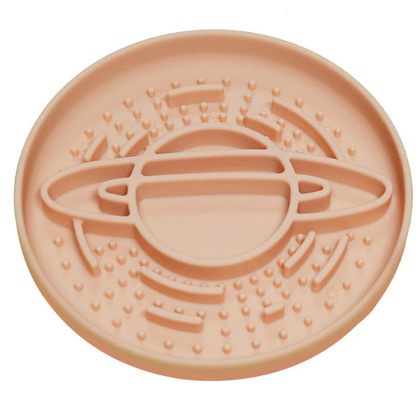 Apricot Silicone Planet Slow Feeder Dog Bowl 2 In 1 Anti Choke Lick Mat For Healthy Eating & Fun Cat Bowls