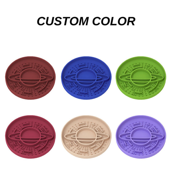 Apricot Silicone Planet Slow Feeder Dog Bowl 2 In 1 Anti Choke Lick Mat For Healthy Eating & Fun Cat Bowls