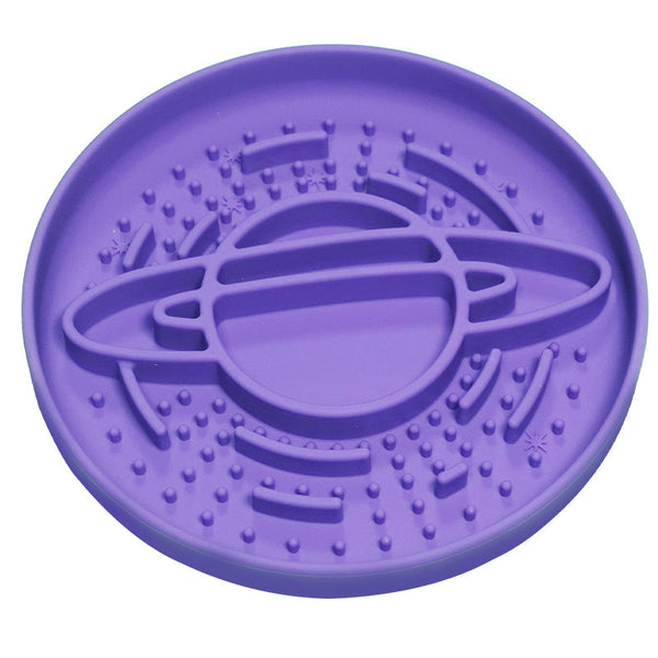 Purple Silicone Planet Slow Feeder Dog Bowl 2 In 1 Anti Choke Lick Mat For Healthy Eating & Fun Cat Bowls
