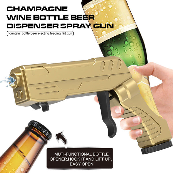 Black Champagne & Beer Spray Gun Ultimate Party Starter Drink Dispenser With Bottle Opener Party Games & Activities