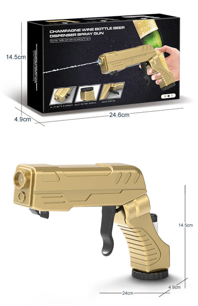 Black Champagne & Beer Spray Gun Ultimate Party Starter Drink Dispenser With Bottle Opener Party Games & Activities