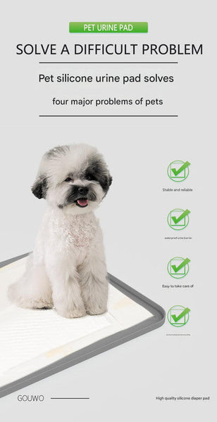 Black Reusable Silicone Pet Pee Pad Holder Non Slip Training Tray With Spill Proof Edges For Dogs & Puppies(62Cm X 42Cm) Puppy Training Pads